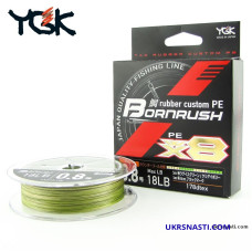 Шнур плетеный YGK Bornrush PE X8 размотка 200м разноцветный Новинка 2019